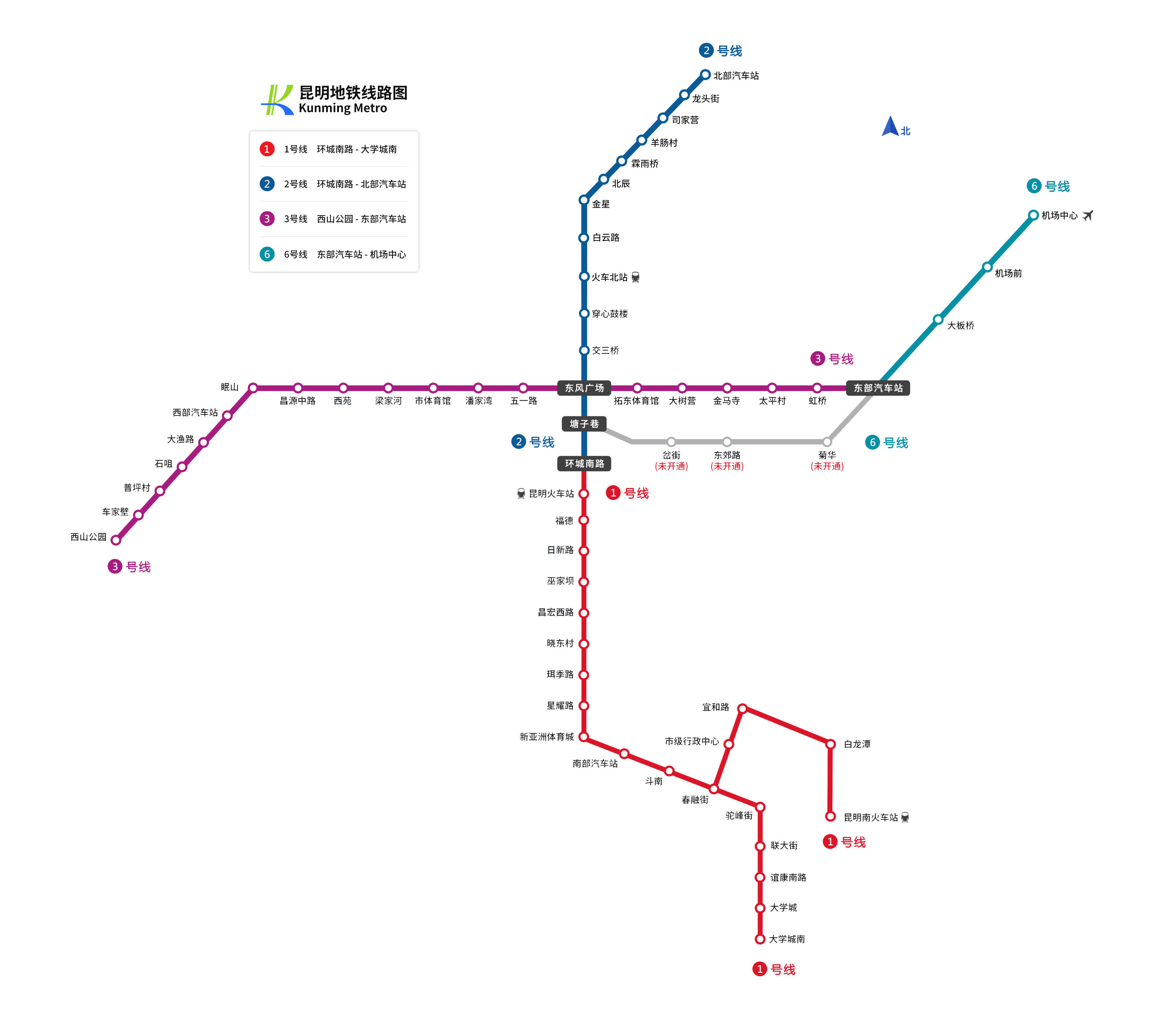 昆明地铁线路图